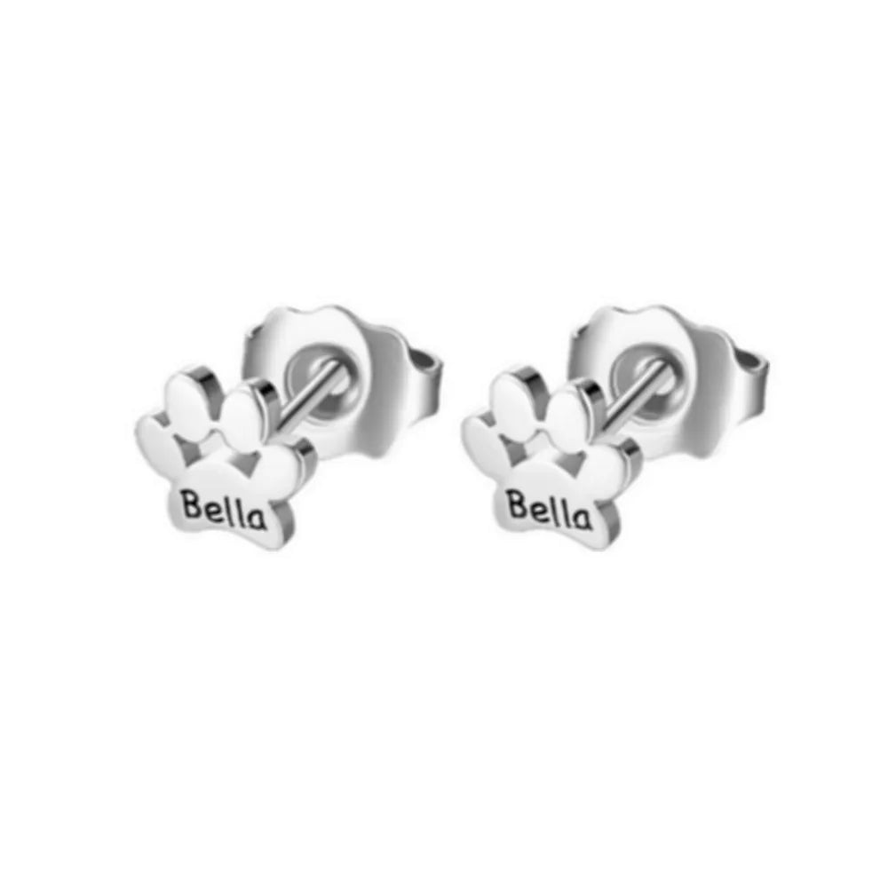Paw Print Stud Earring