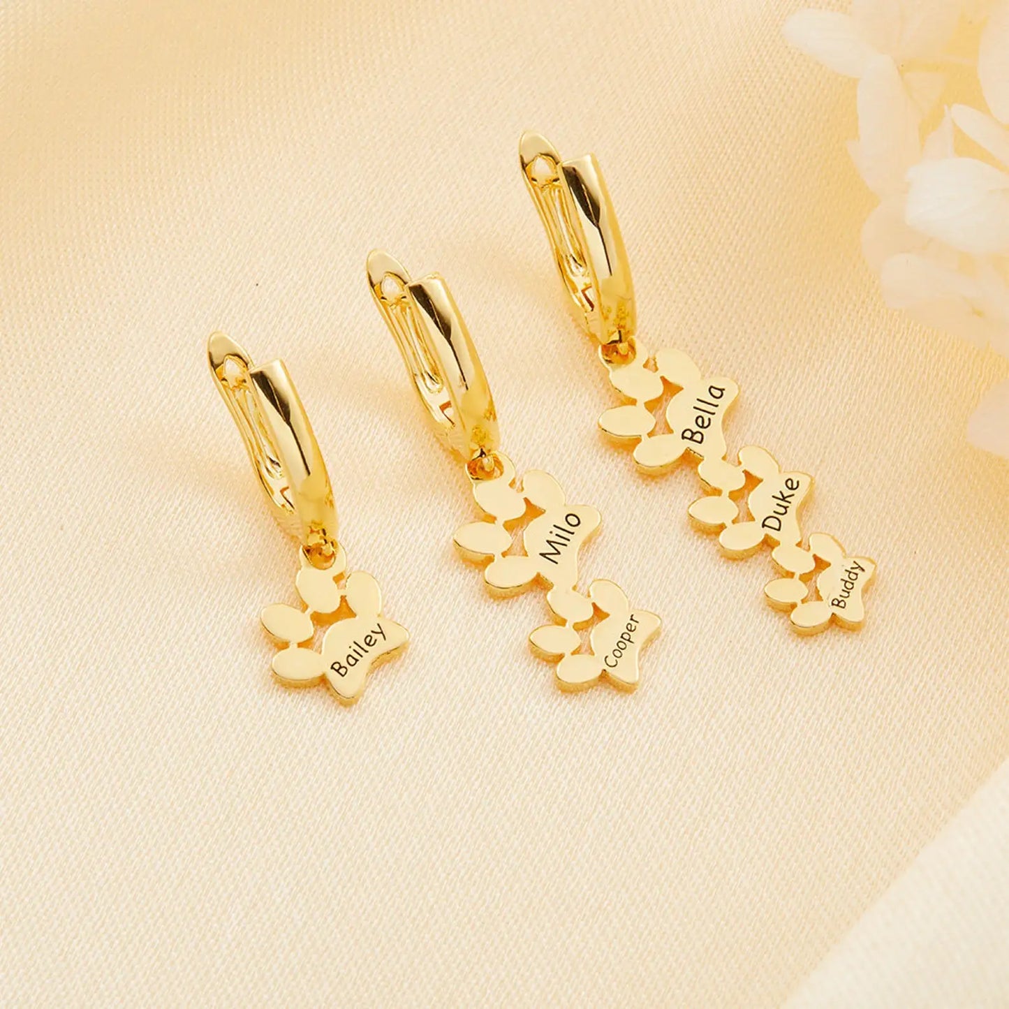 Dog Paw Print Earrings