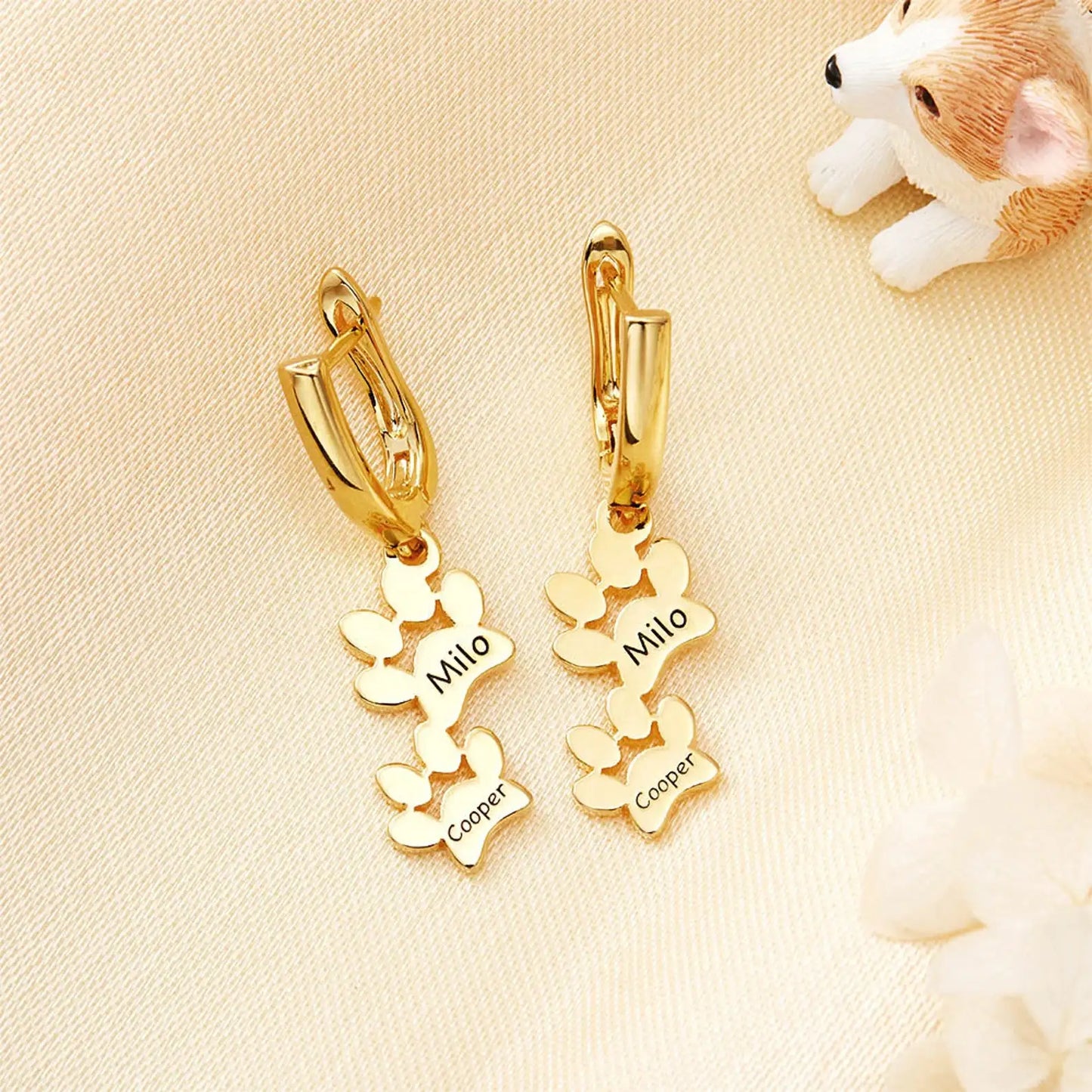 Dog Paw Print Earrings