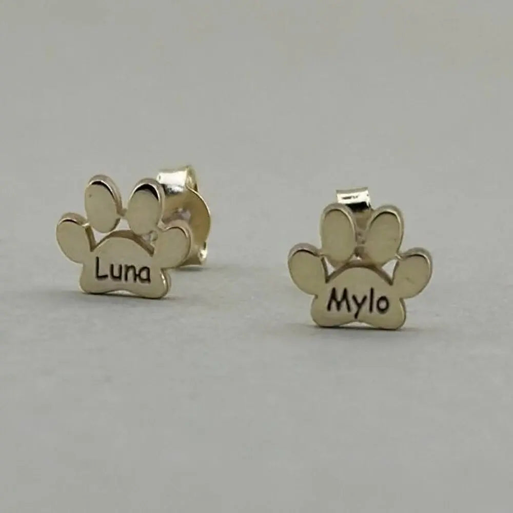 Paw Print Stud Earring