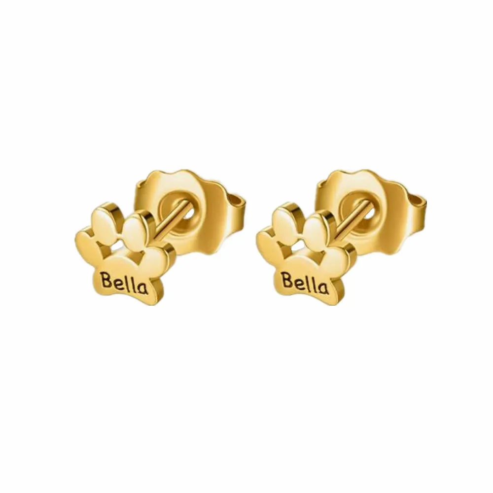 Paw Print Stud Earring