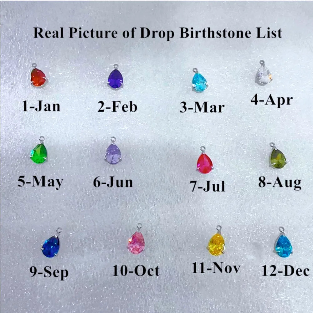 Sideways Name Birthstone Necklace