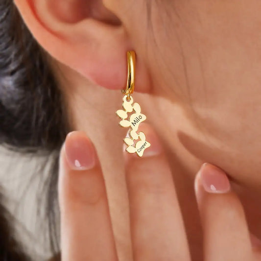 Dog Paw Print Earrings