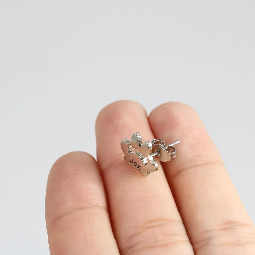 Paw Print Stud Earring