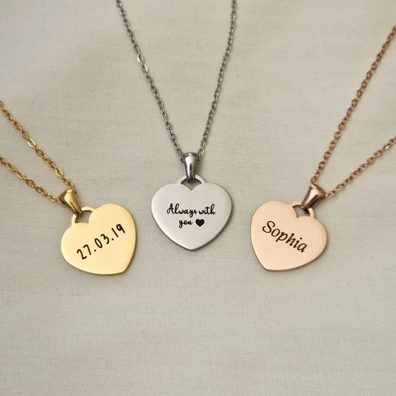 Engraved Heart Necklace