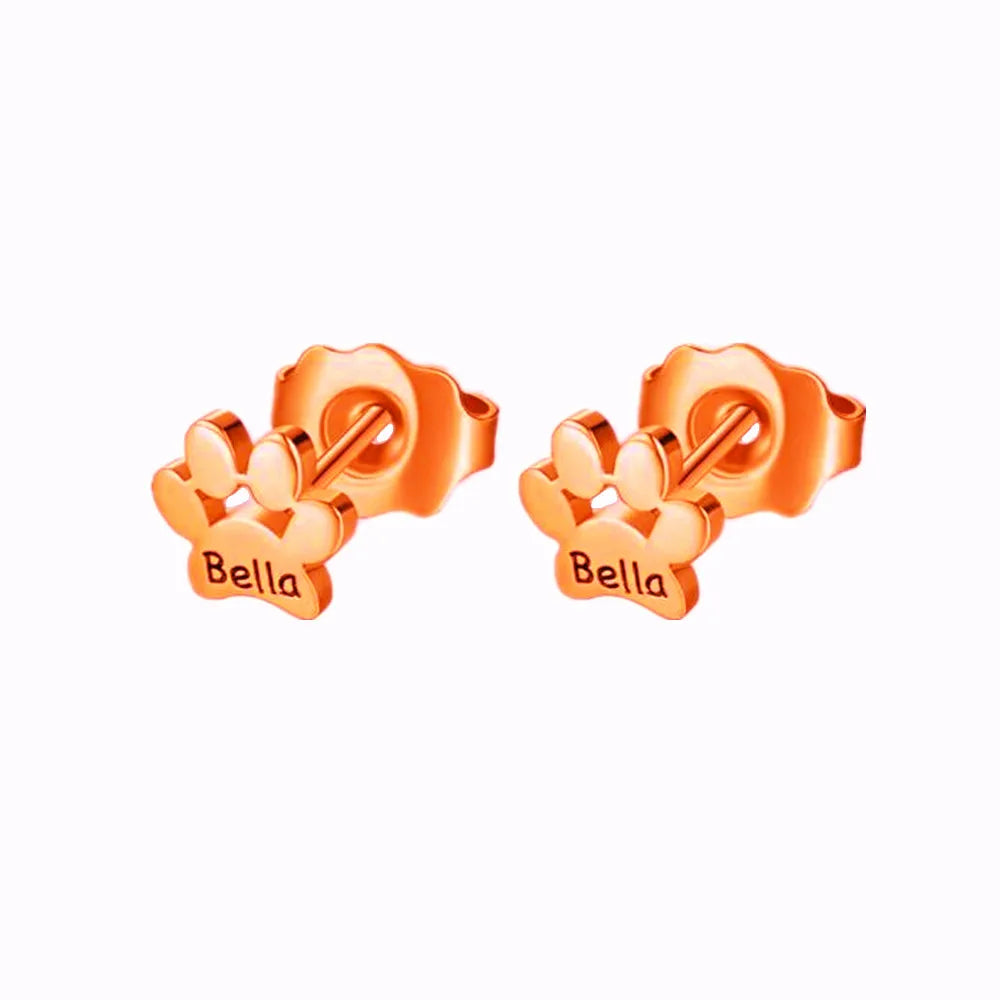 Paw Print Stud Earring